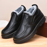 Men’s Waterproof Leather Snow Boots – Anti-Slip Winter Warmth