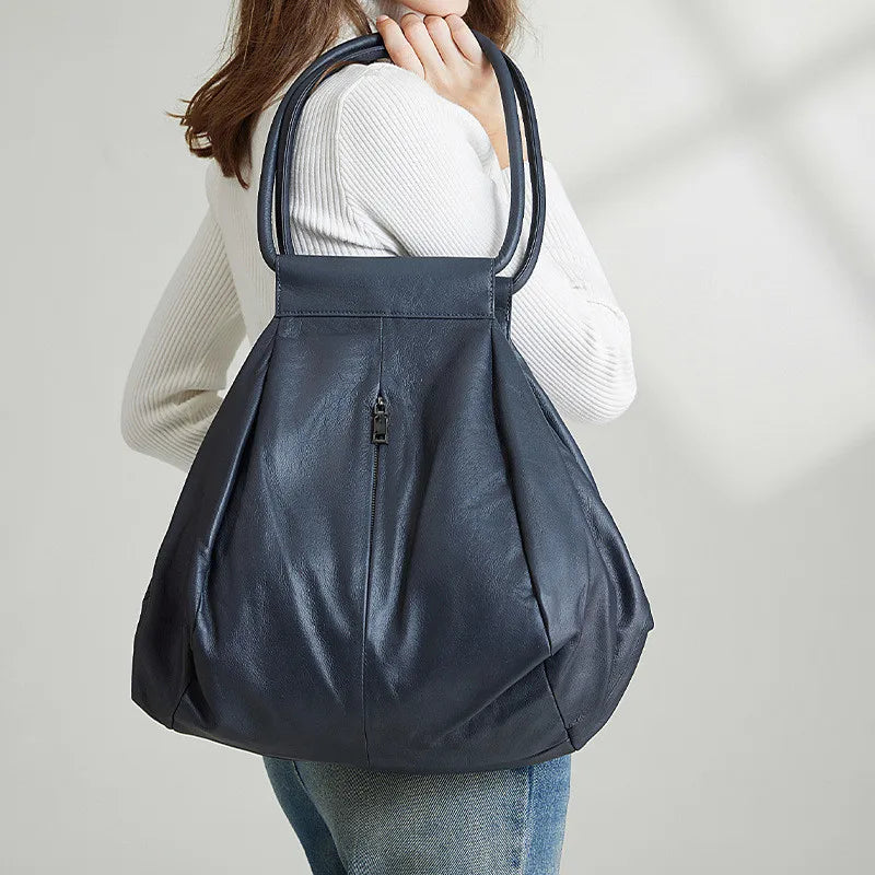 Slouchy Soft Cowhide Large Capacity Purses Handbags For Women 2026 Genuine Leather Shoulder Bags Travel Bag Underarm Wrist Bags
