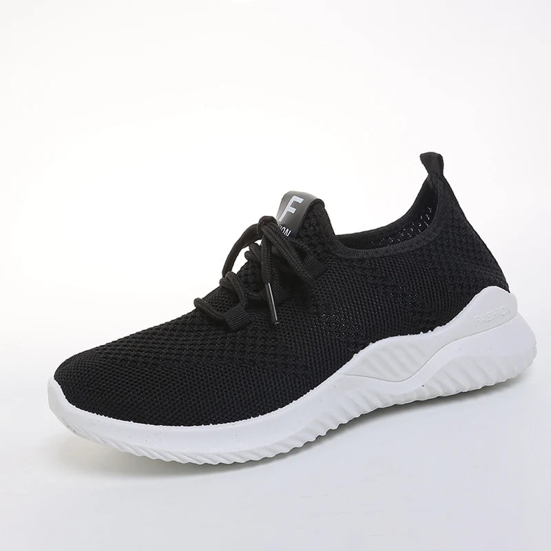 Women's Flying Woven Breathable Mesh Sneakers Soft Sole Lightweight Casual Sports Running Shoes for Daily Wear