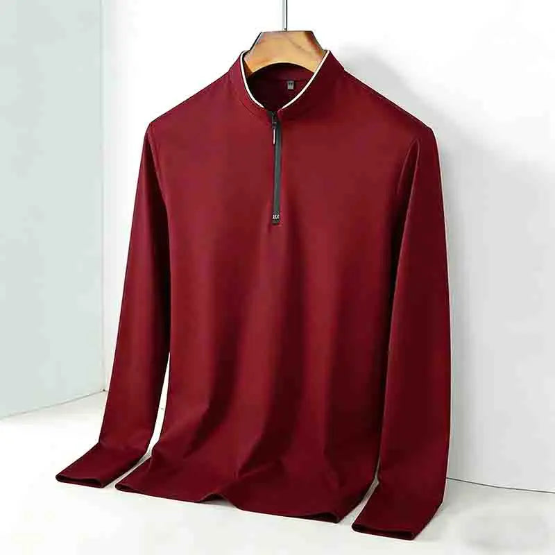 Men's Half-Zip Polo | Wrinkle-Free Long Sleeve Top