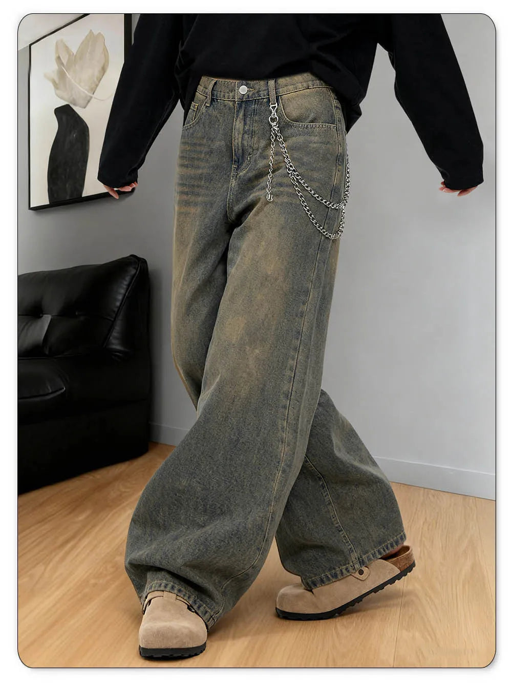 Unisex Baggy Wide-Leg Denim Jeans