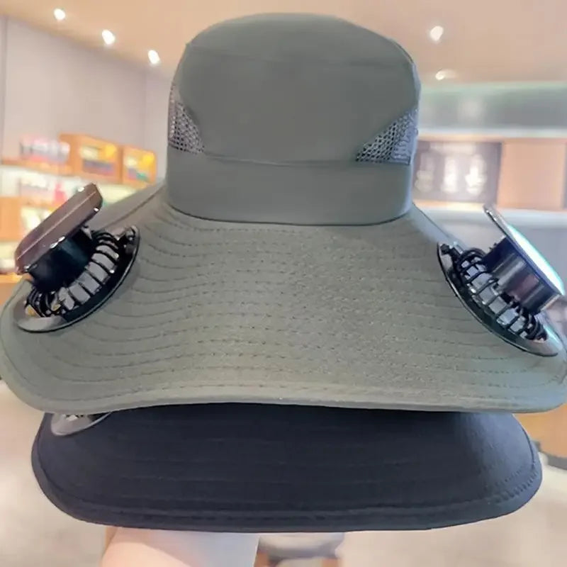 Solar-Powered Cooling Bucket Hat | UPF 50+ Wide Brim