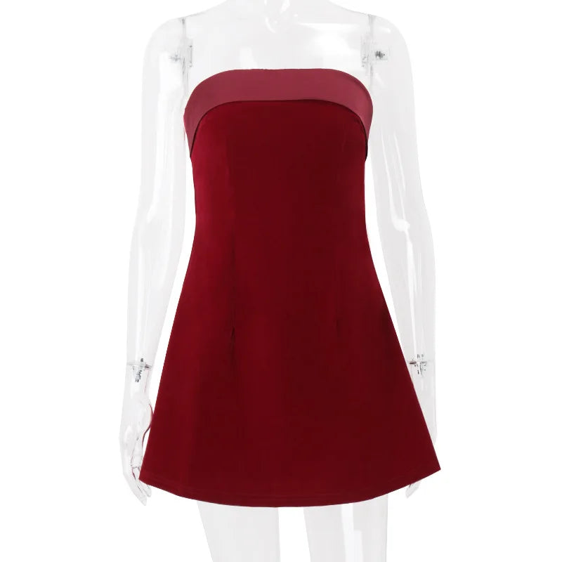 Chic Slash-Neck Backless Mini Dress | Elegant Evening & Party Wear