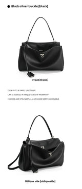 Large Capacity Women's Leather Handbag High-End Single Shoulder Crossbody Tote for Commuting