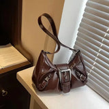Y2K Retro Pleated Hobo Shoulder Bag for Women Hot Selling Maillard Style Underarm Bag Clutch Handbags for Travel Work Shopping