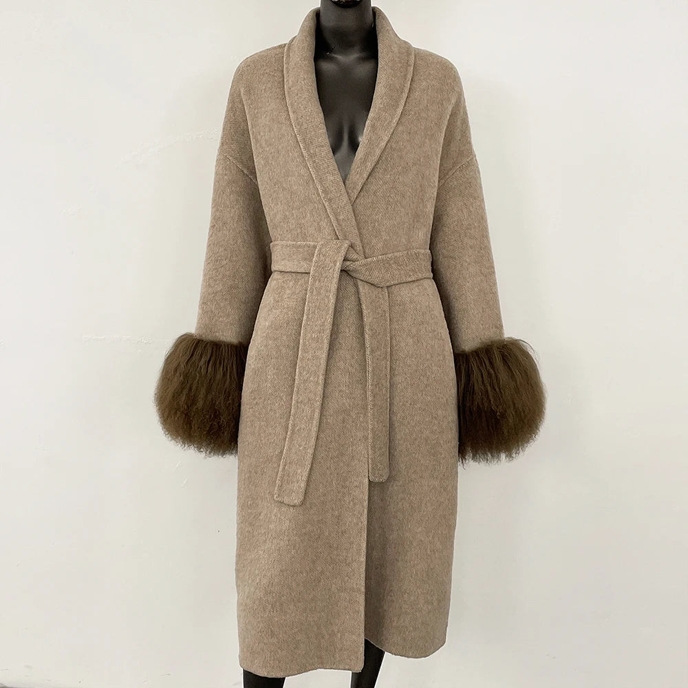 Double-Sided Wool & Fox Fur Jacket
