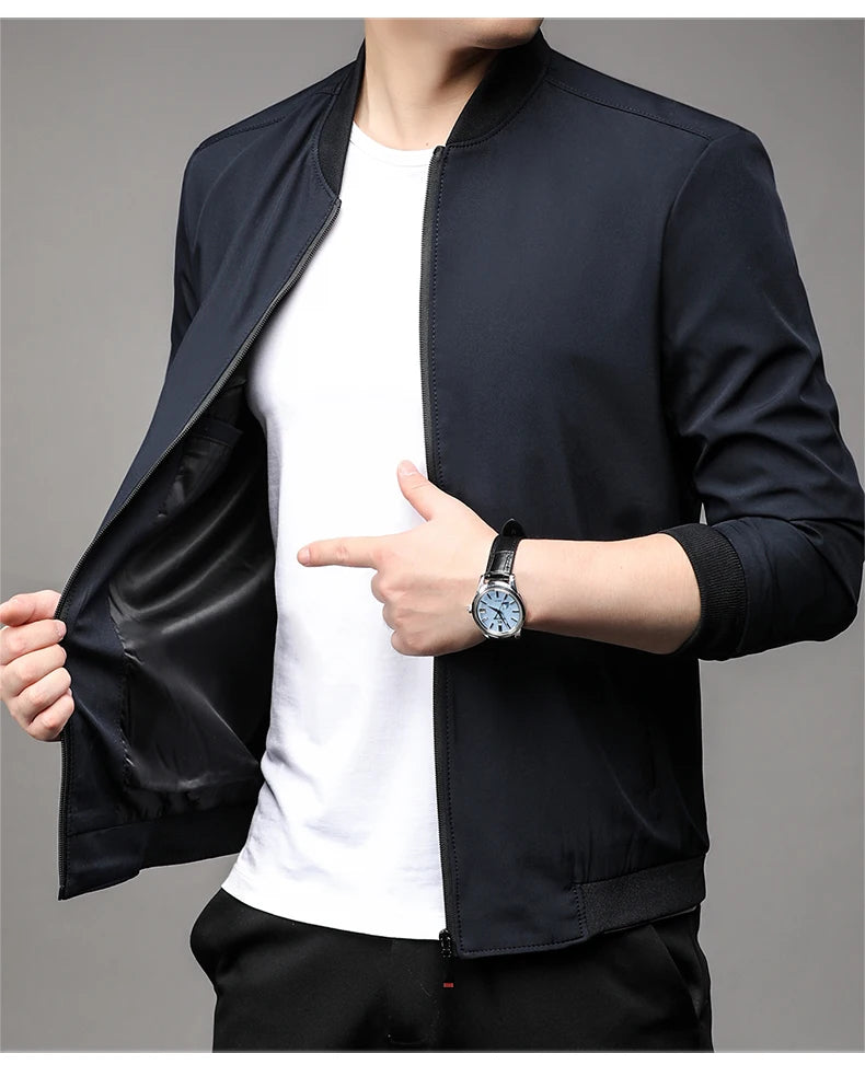 Men’s Classic Baseball Collar Casual Jacket