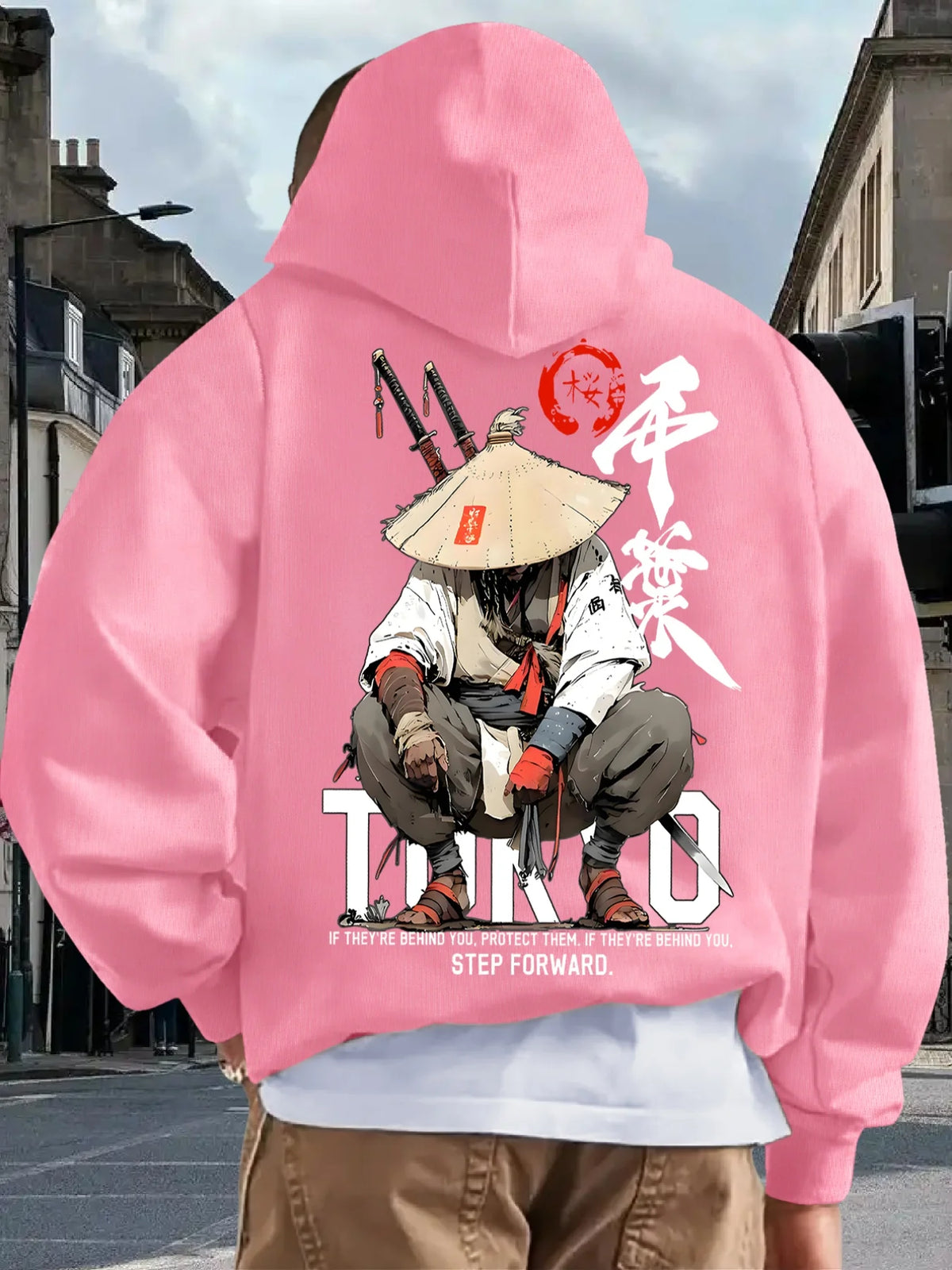 Japan Style Men Women Pullover Hoodie Street Casual Harajuku Retro Art Swordsman Sports Y2K Autumn Winter Sweatshirt Top Clothes