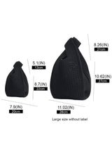 Handmade Knit Handbag Women Mini Shoulder Bag Female Casual Color Wide Stripe Plaid Tote Bag Student Cell Phone Package