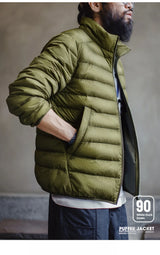 Maden Men's Lightweight Down Jacket | Stand Collar Puffer
