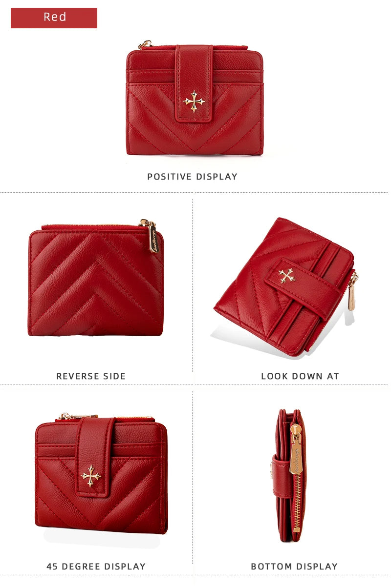 Baellerry New Short Simple Women Wallet High Quality Card Holder Buckle Zipper Coin Pocket Female Purses Small Women's Card Bag