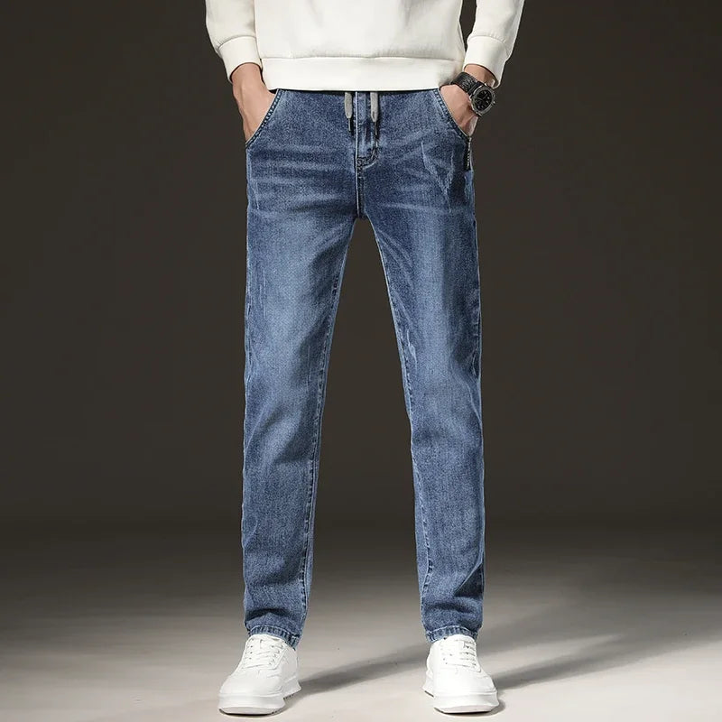 Men's Fleece-Lined Slim Straight Jeans