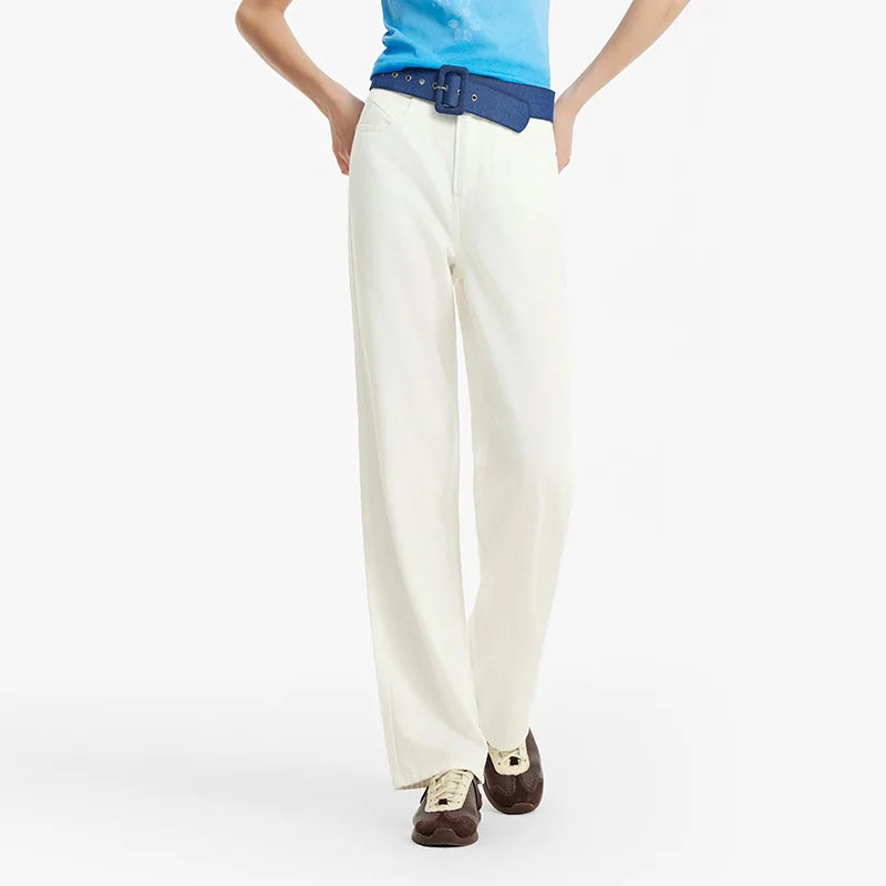 Women's Soft Denim Mid-Rise Wide-Leg Jeans