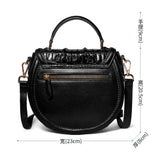 KEXIMA Crocodile Embossed Leather Round Shoulder Bag