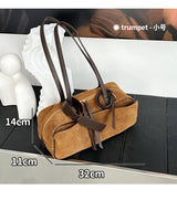 Autumn Winter Women's Cow Genuine Leather Tote Bag Suede Commuting Cowhide Handbags Large Capacity Designer Luxury Velvet Bags
