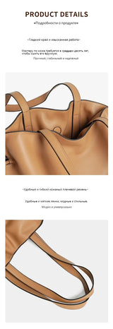2025 High-End Women's Bucket Bag Lady Unique Drawstring Pleated Shoulder Bag Soft Split Cowhide Leather Cloud Tote Handbag New