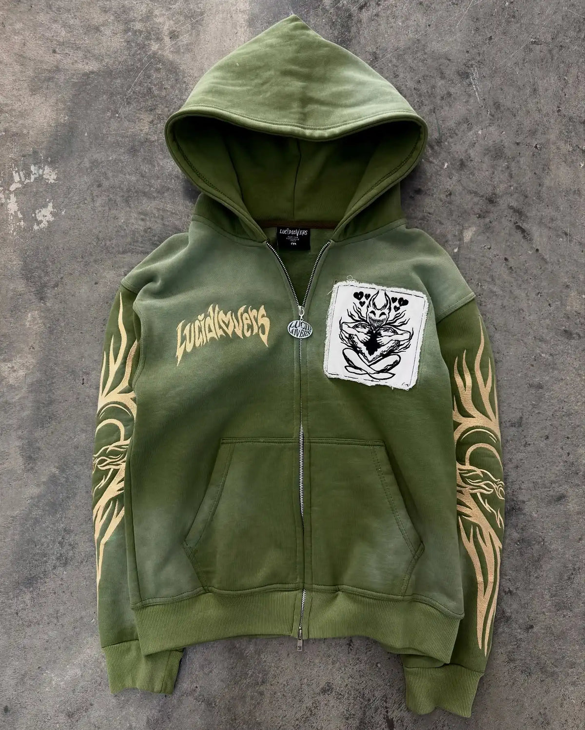 Women’s Y2K Geometric Zip-Up Hoodie