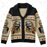 Y2K Gothic Ghost Portrait Knit Sweater – Oversized Harajuku Fall/Winter Cardigan