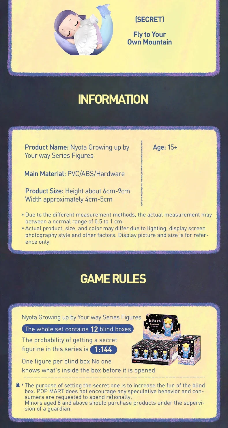 POP MART Nyota Growing Up By Your Way Series Blind Box Guess Bag Mystery Box Toys Doll Cute Anime Figure Desktop Ornaments