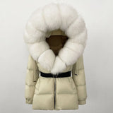 Real Fox Fur Hooded Duck Down Puffer