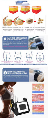 Mecavie Removal Excess Fat RF HIEMT 6500W Body Shaper Machine Professional Fat Removal Muscle Trainer Portable Slimming Home