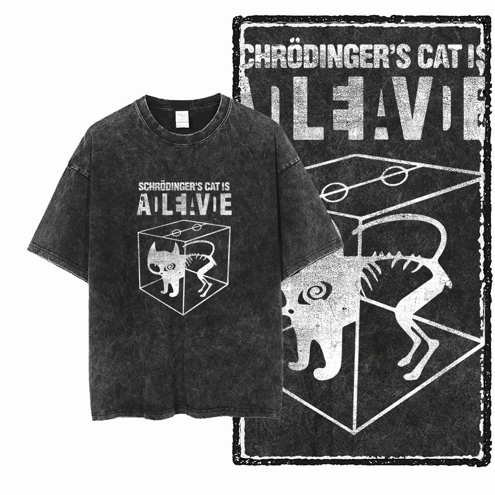 DB Cat Acid-Washed Graphic Tee