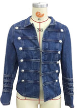 Women’s Vintage Stand Collar Denim Jacket – Retro Slim Fit Harajuku Jeans Coat