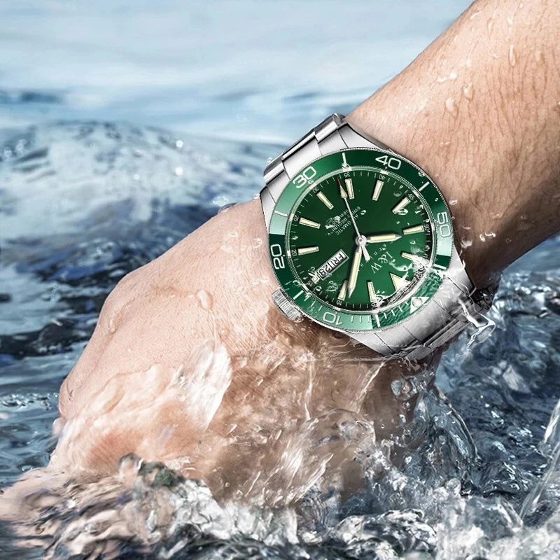 CARNIVAL Dive Watch Luxury Stainless Steel Sport Automatic Mechanical Wristwatch 100M Waterproof NH36 Clock for Men Reloj Hombre