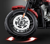 HUIQIBAO 1:8 Classic Motorbike Building Blocks High-tech Model Moto City Racer Bricks Toy for Kid Boy Children Adult MOC Car Set