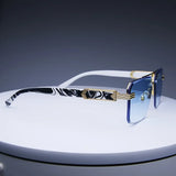 Rimless Rectangle Sunglasses – UV400 Unisex Shades