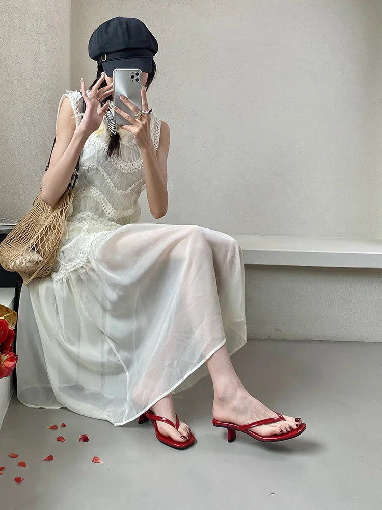 Bailamos 2025 Brand Women Slippers High Heels Sandals Sexy Open Toe Party Wedding Summer Shoes Woman Soft Outdoor Slides Beach F