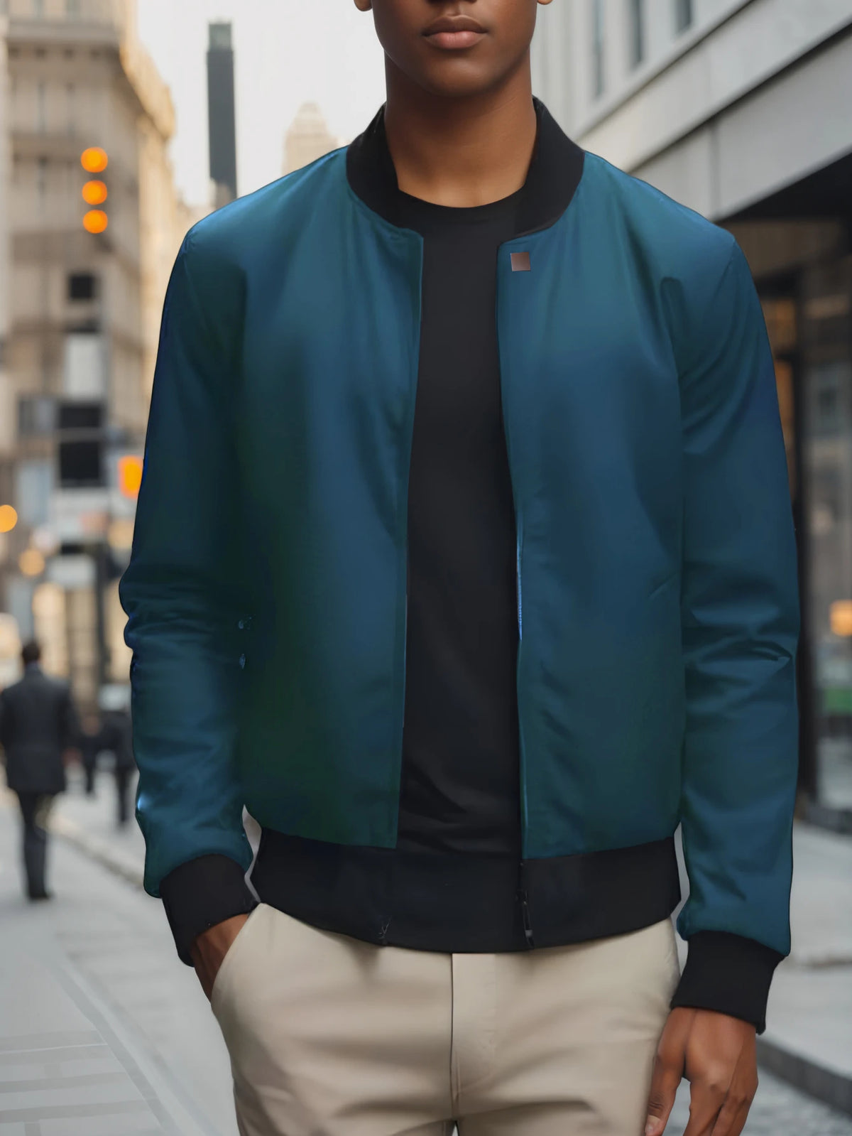 Men's Lightweight Zip-Up Baseball Collar Jacket