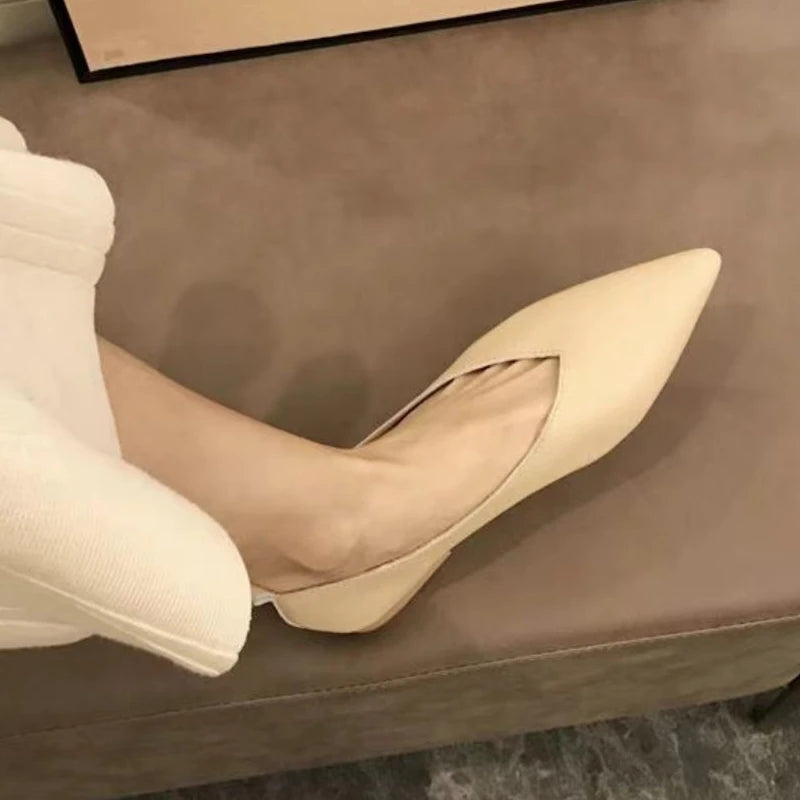 Genuine Leather Pointed-Toe Flats for Women