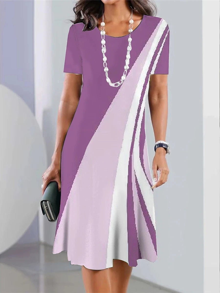 Women’s Striped Short-Sleeve Summer Dress