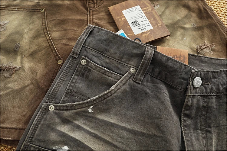 Men's Vintage Washed Cargo Shorts | Textured Cotton