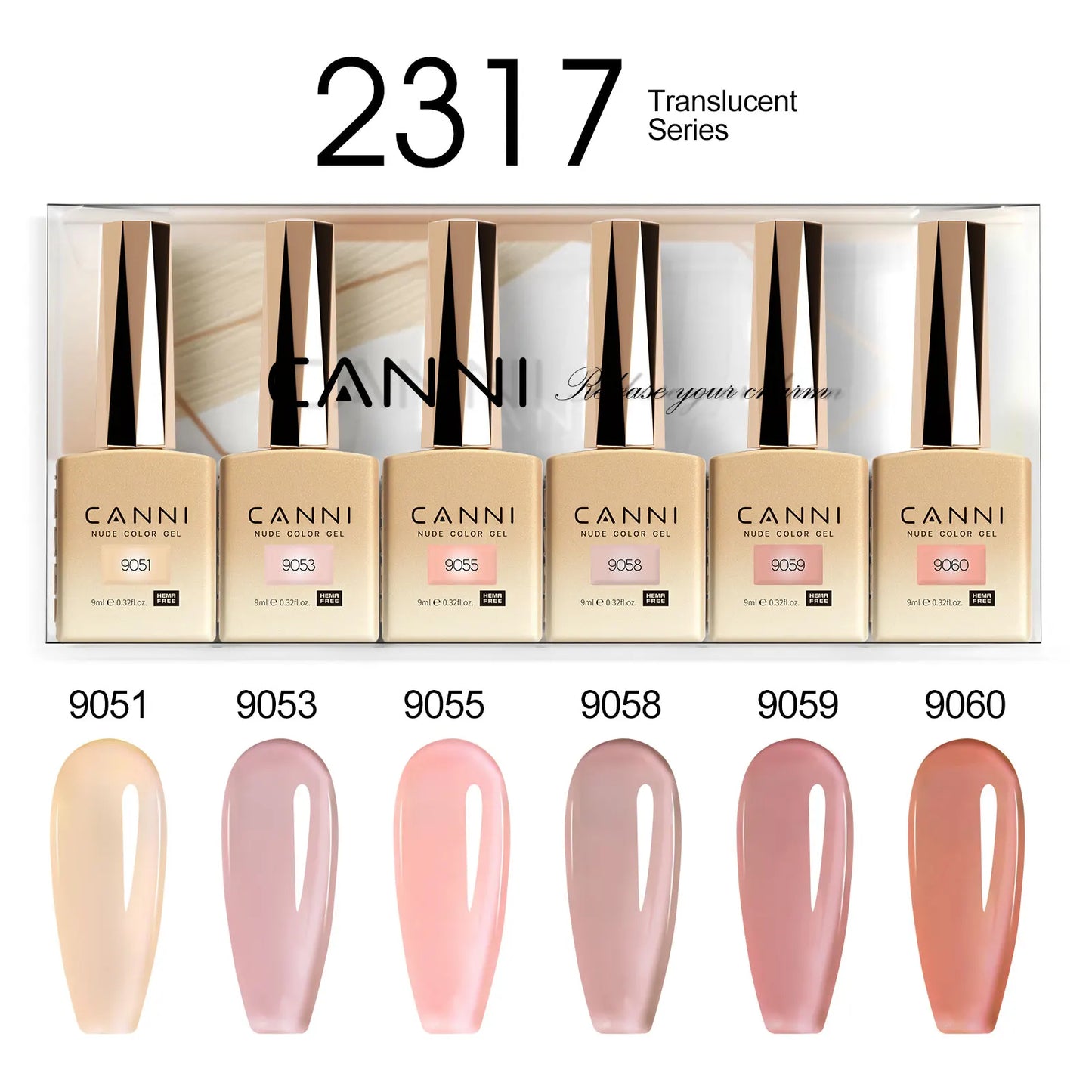 CANNI HEMA-Free Gel Polish Kit | Jelly, Nude & Rubber Base