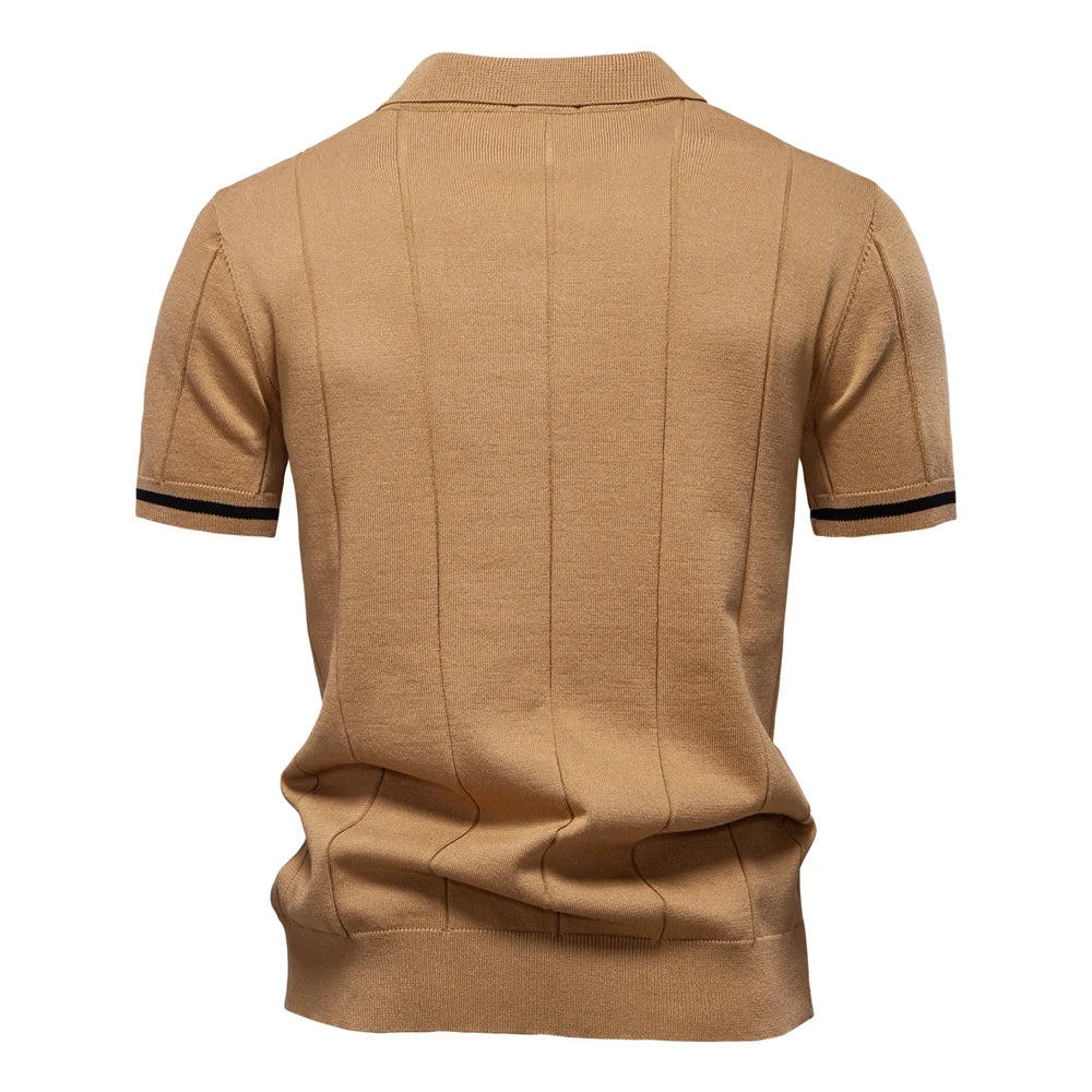 AIOPESON Men's Slim Fit Zipper Polo Shirt | Sport & Office