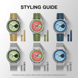 TIMETOKEN New T501GS Mens Watch Japan Miyota OS21 Movement Watermelon Dial Waterproof Chronograph Domed Sapphire Calendar Style