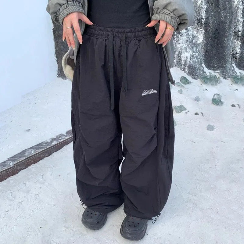Women's Fleece Wide-Leg High-Waist Pants