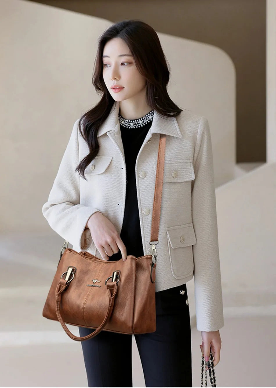 Genuine 3 Layers High Quality Soft Leather Ladies Shoulder Crossbody Bags for Women Luxury Handbags Women Bags Designer