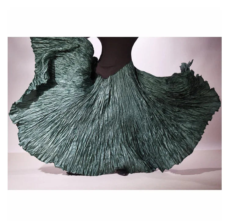 Elegant High-Waist Pleated Maxi Skirt for Women