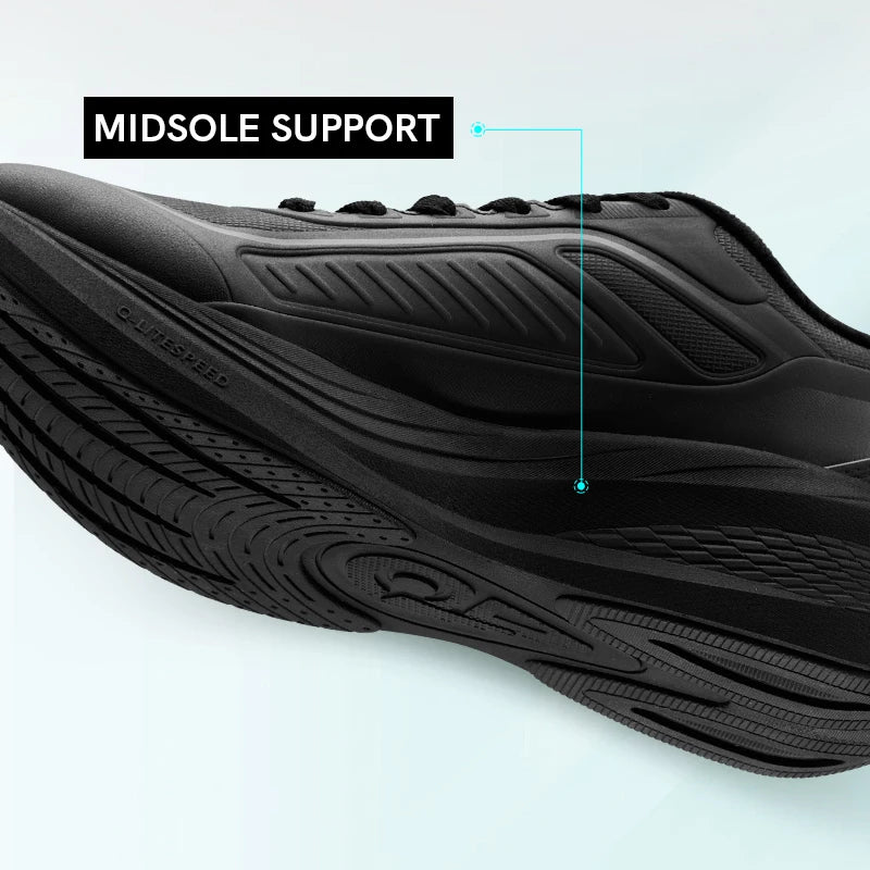 QIAODAN YUYI 4 Winter Running Shoes Men's Sports Shoes Waterproof Absorbing Lightweight Black Fleece Sneakers QXB023244007B