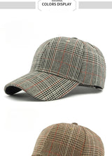 Unisex Checkered Baseball Cap with Adjustable Strap