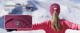 Women's Fleece Ponytail Hat with Ear Warmers & Reflective Cap