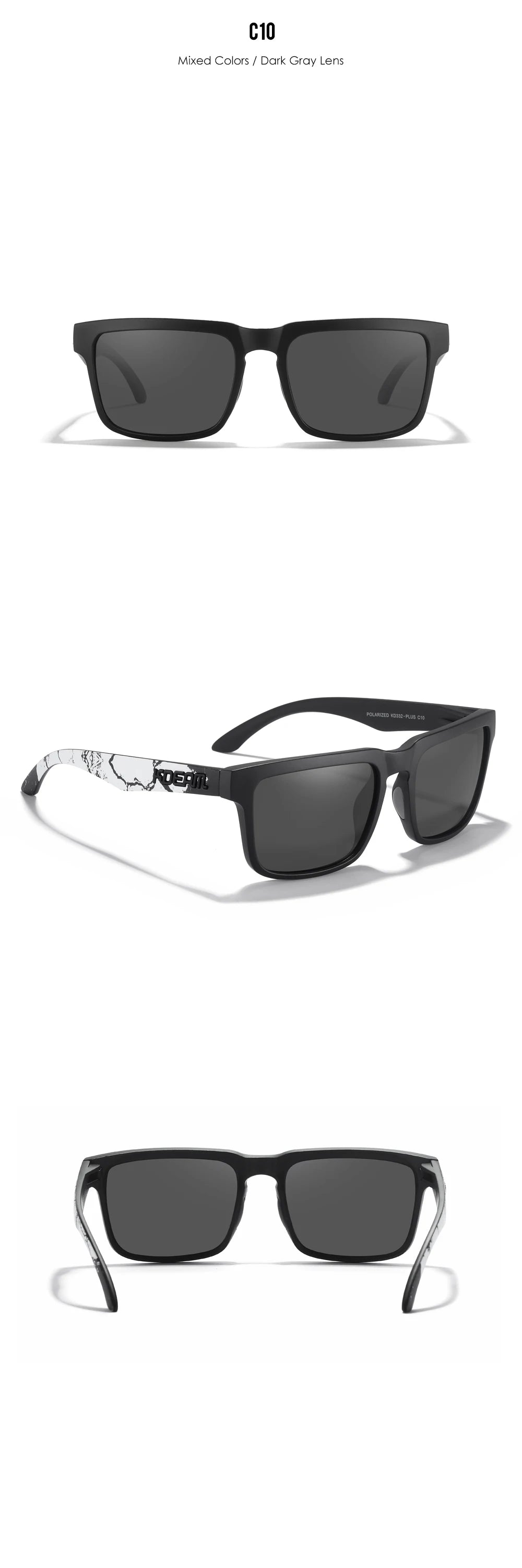 KDEAM Large Size Men's Sunglasses Polarized Photochromic Night Vision Goggles Oversized Sun Glasses With 154mm Width KD332 PLUS