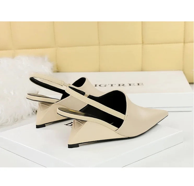 Designer Wedge Heel Sandals – Pointed Toe Women's Pumps