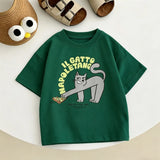 Summer Clothes Cartoon Printed Tops 1-7Years Old Child Round Neck Base Shirt Pure Cotton Clothing Kids Lovely Fashion T Shirt