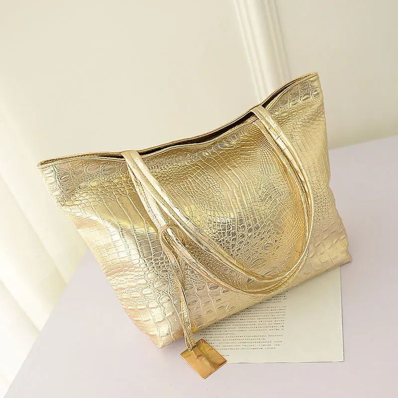 Women's Croc-Effect PU Leather Tote Bag