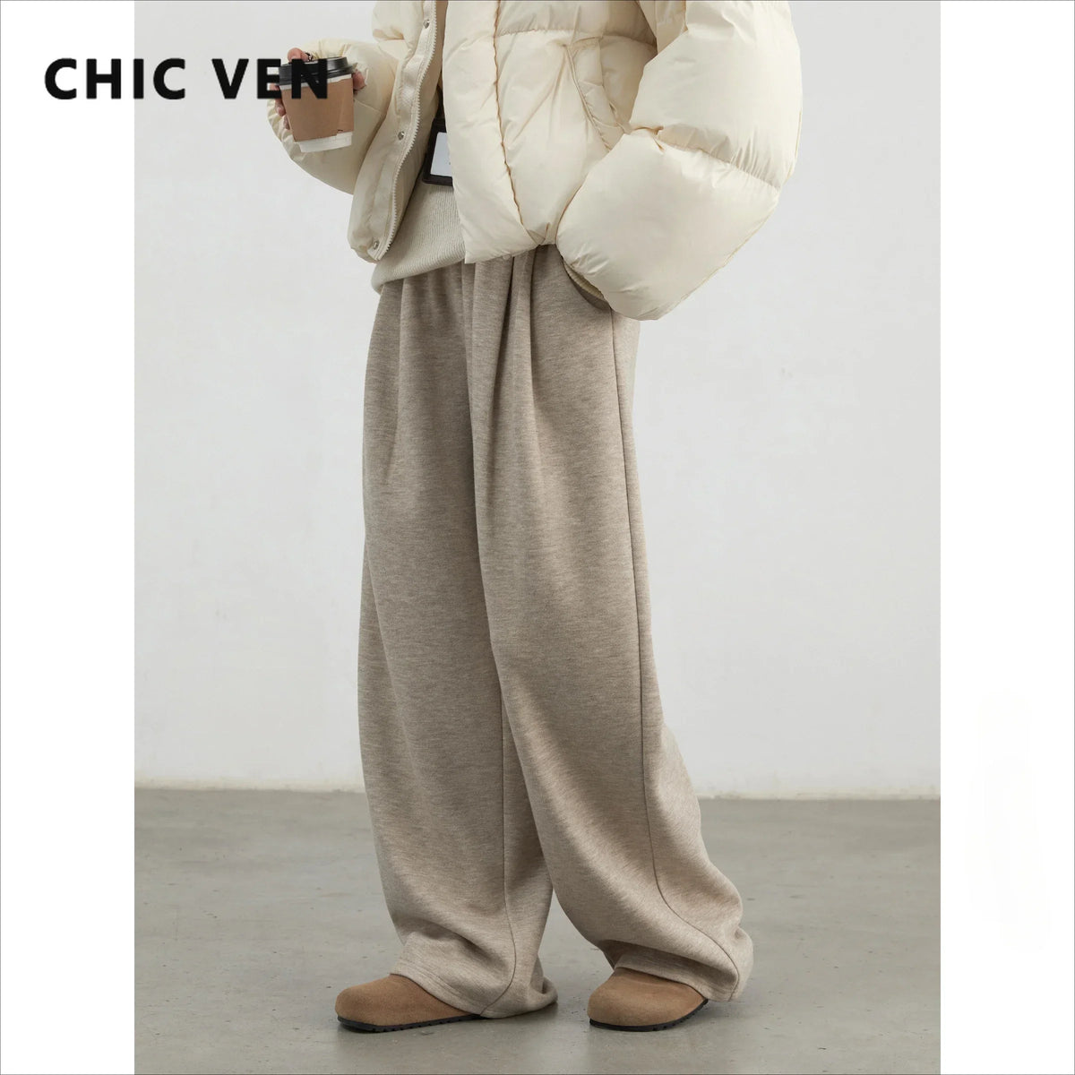 Women's High-Waisted Pleated Wide-Leg Trousers