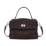 2026 NEW Autumn winter women's Natural Suede leather Crossbody Bag luxury designer Genuine Leather commuting messenger bag